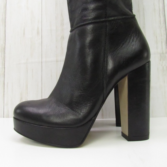 Aldo Shoes - Aldo Black Leather Platform Zipper Closure Boots